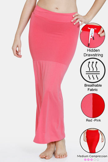 Buy Zivame All Day Flared Mermaid Reversible Saree Shapewear - Red N Pink